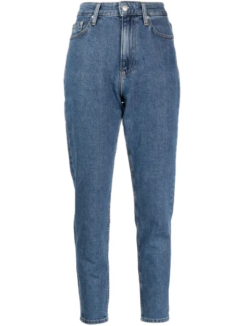 Calvin Klein Jeans logo-embroidered tapered-leg jeans