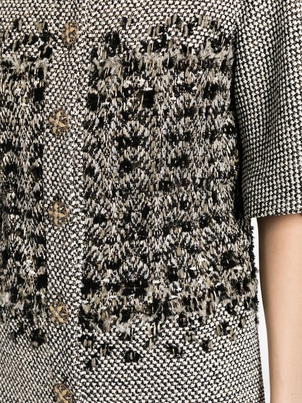 Pre-owned Chanel Short-sleeve Tweed Jacket In White