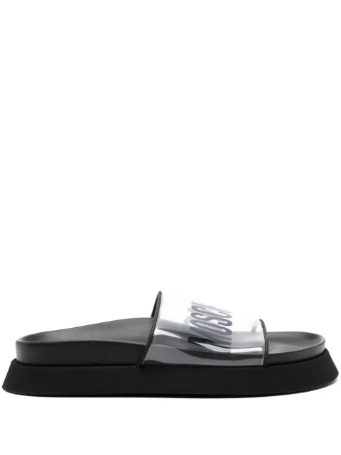 Moschino flip flops con tiras transparente