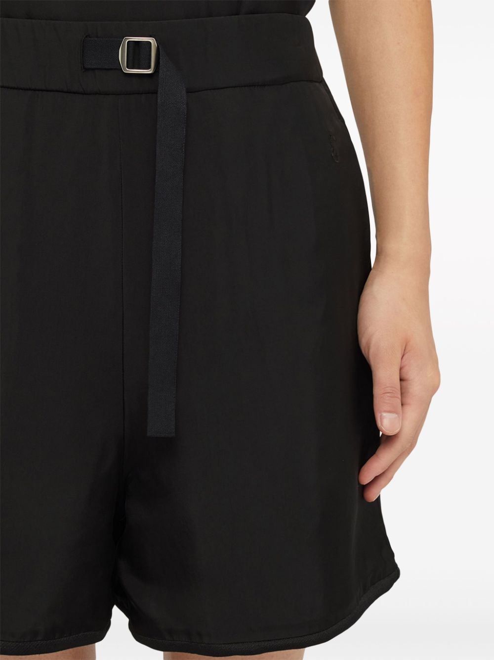 Shop Jil Sander Buckle-fastening Thigh-length Shorts In Black