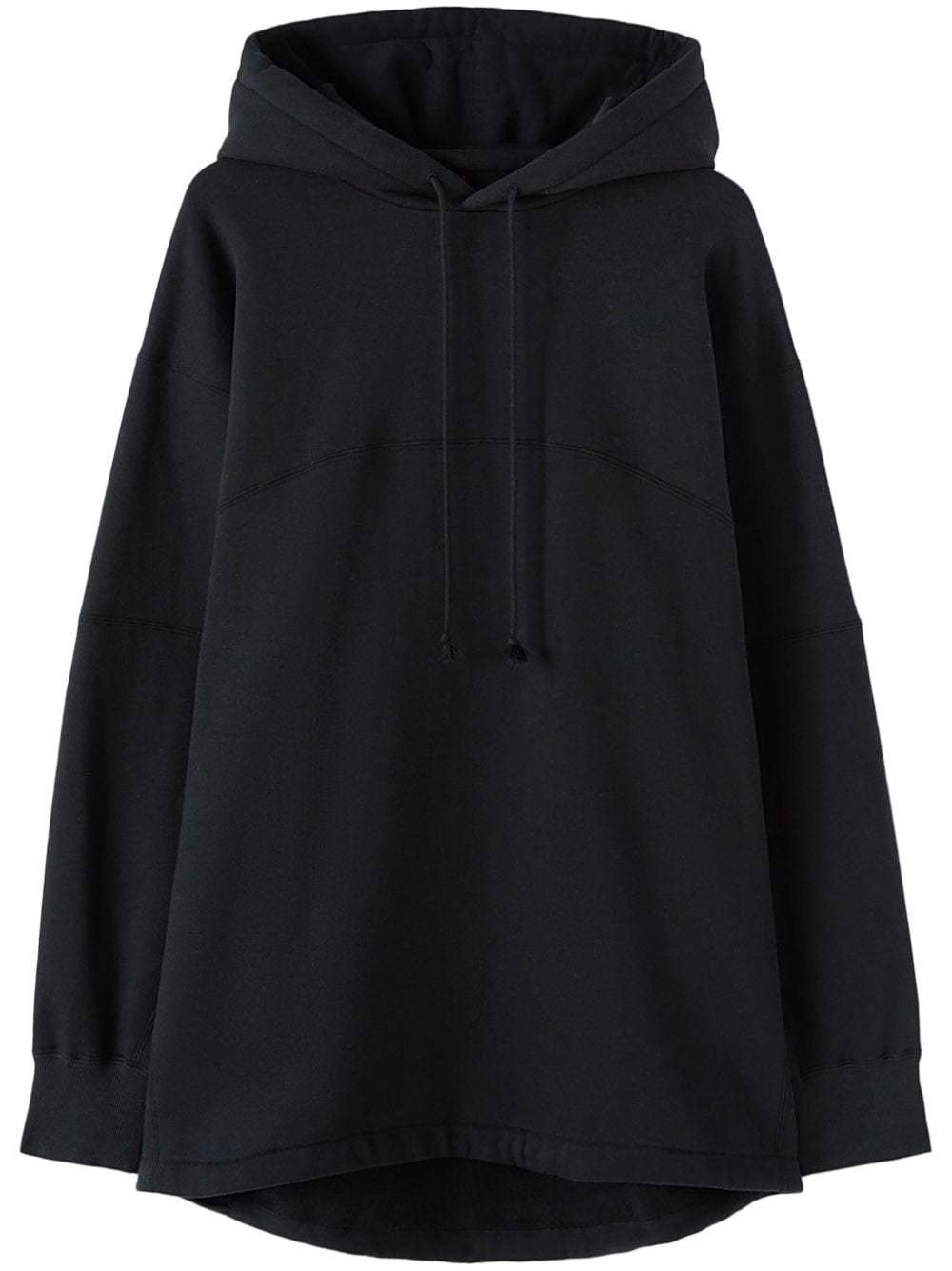 Jil Sander Logo-embroidered Cotton Hoodie In Black