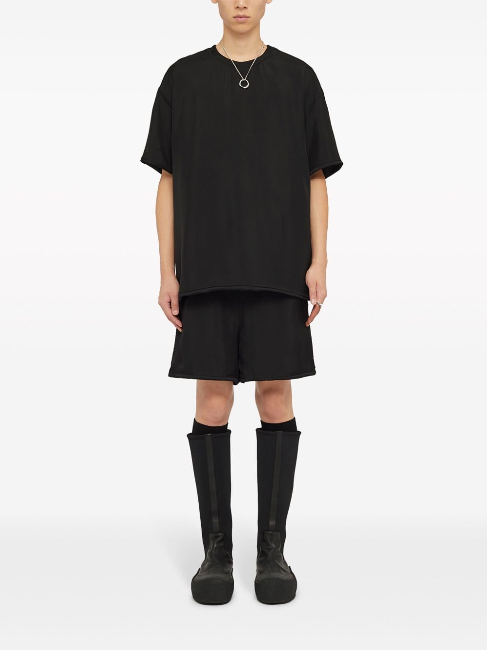 Jil Sander T-shirt met ronde hals Zwart