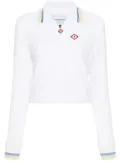 Casablanca towelling-finish cropped bomber jacket - White