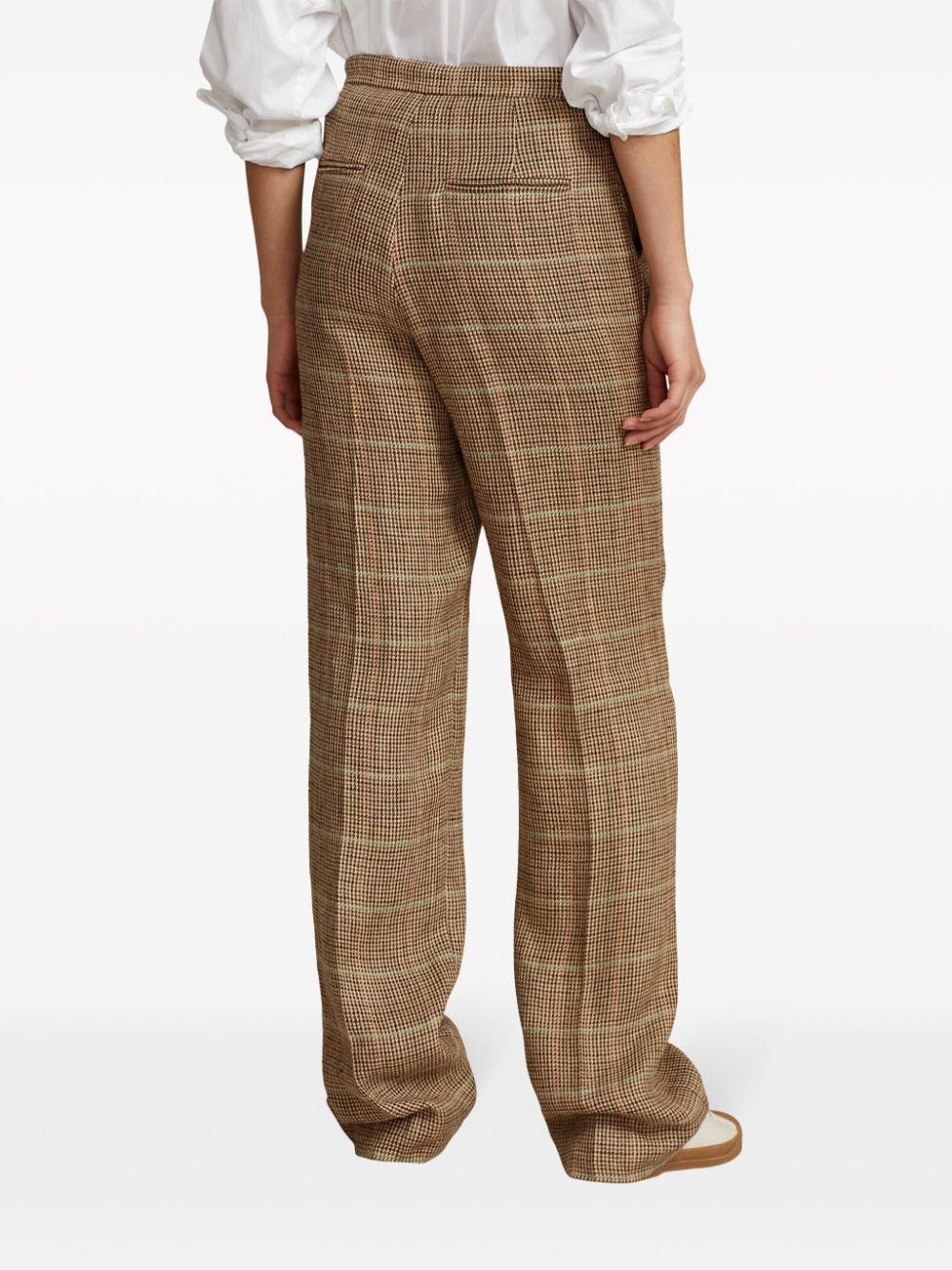 Shop Polo Ralph Lauren Plaid Straight-leg Trousers In Brown