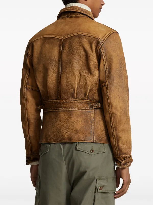 Polo Ralph Lauren Hemingway Panelled Leather Jacket - Farfetch