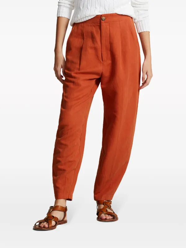 Polo Ralph Lauren Tapered silk-blend Trousers | Orange