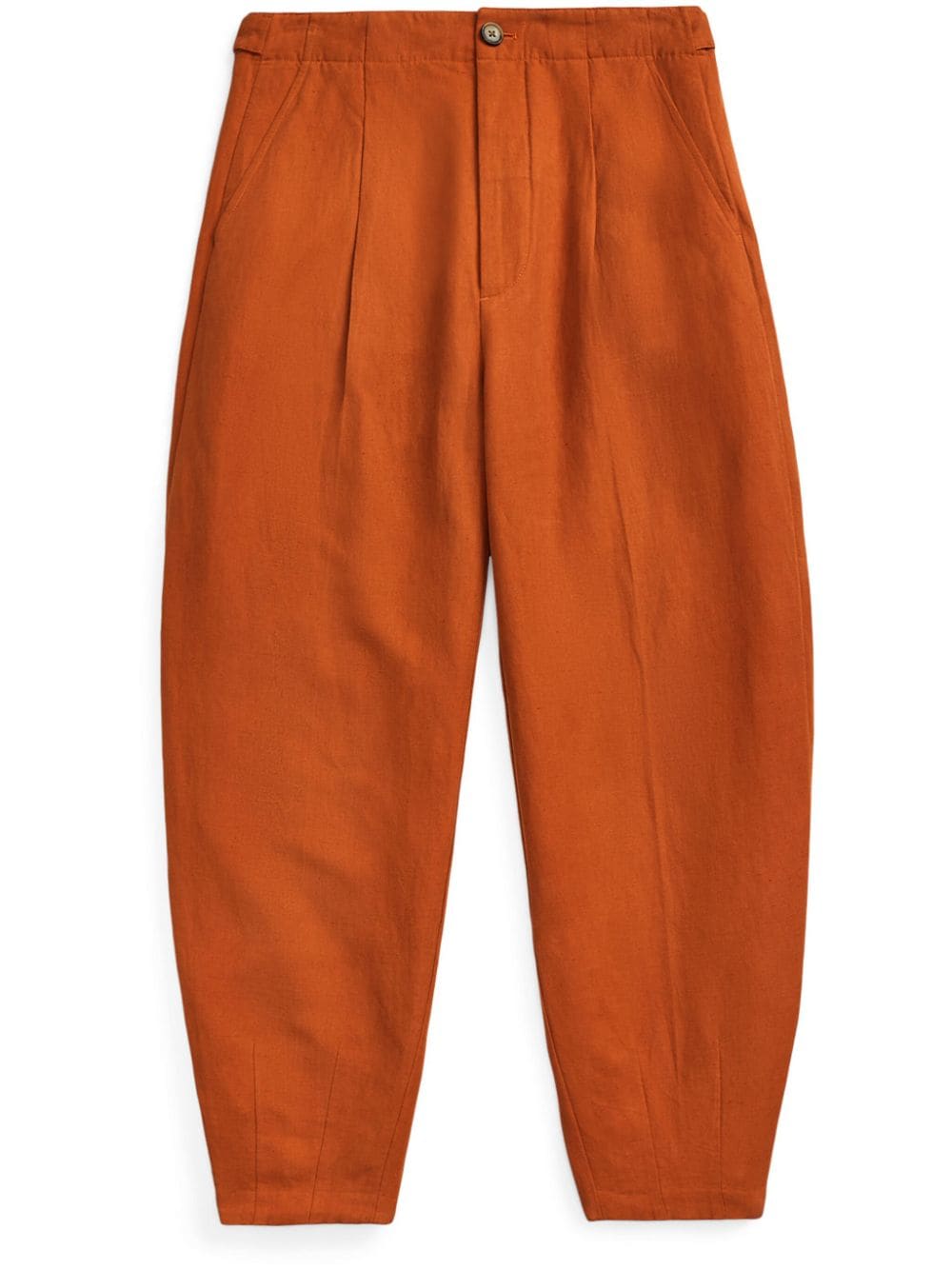 Polo Ralph Lauren Tapered Silk-blend Trousers In Orange