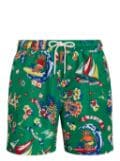 Polo Ralph Lauren graphic-print swim shorts - Green