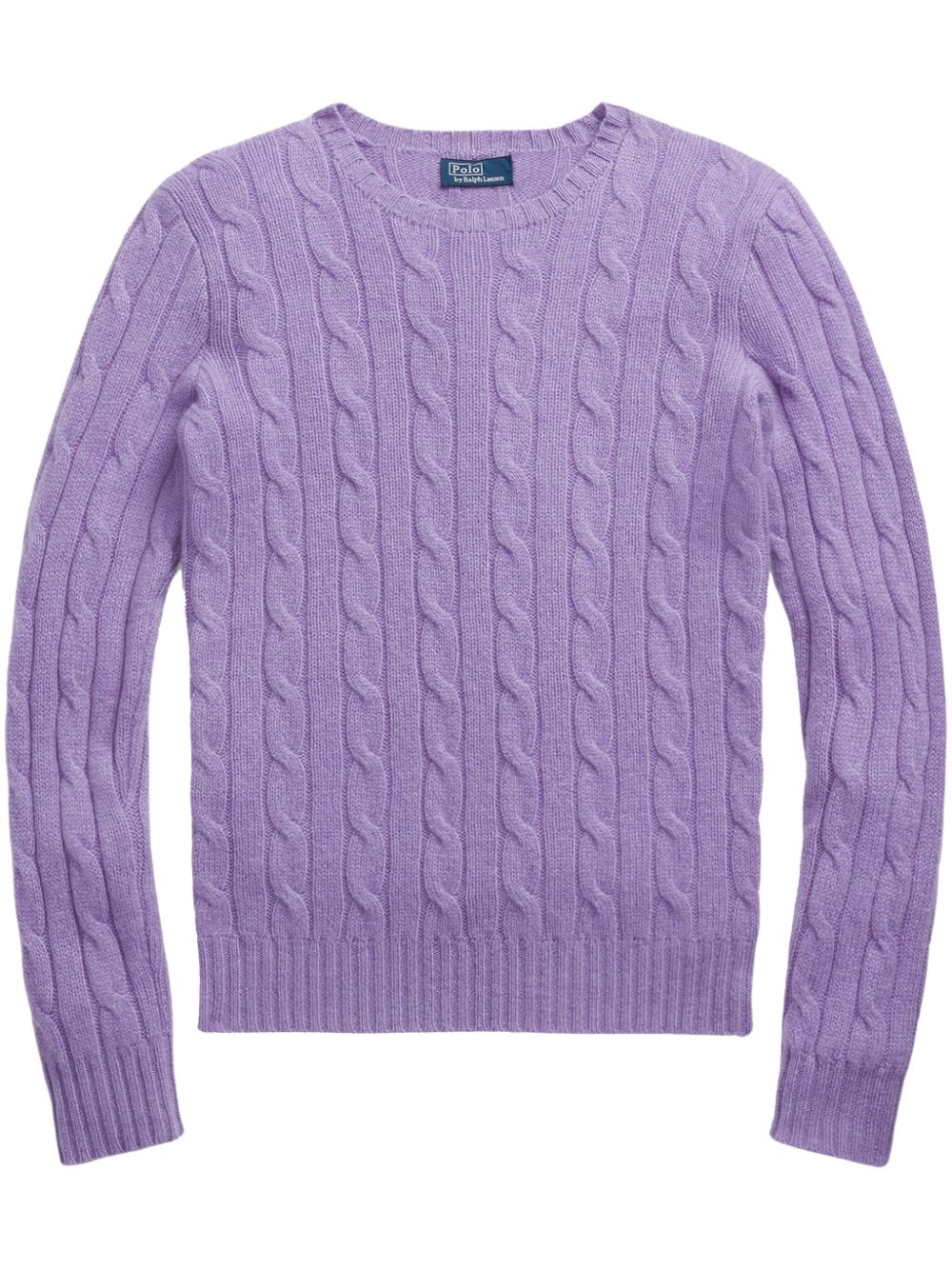 Polo Ralph Lauren 粗绞花针织羊绒毛衣 In Purple