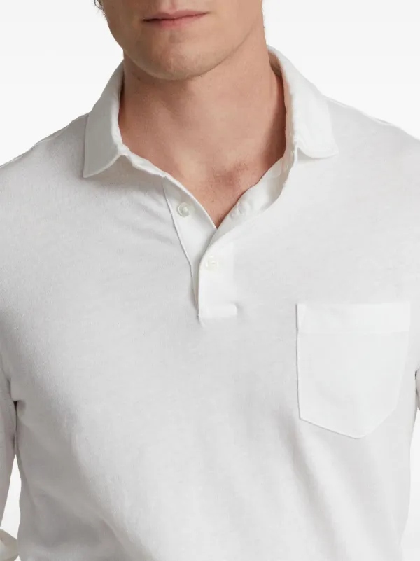 Long sleeve polo shirts with chest pocket sale