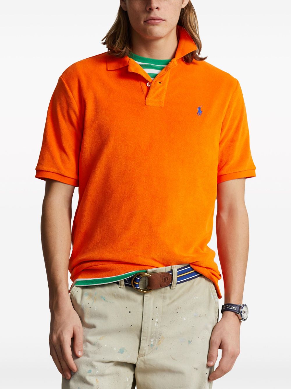 Polo Ralph Lauren Badstof poloshirt met geborduurd logo Oranje