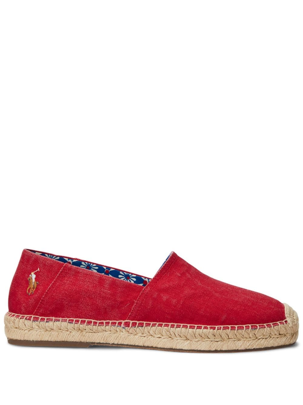 Polo Ralph Lauren Cevio Logo-embroidered Espadrilles In Red