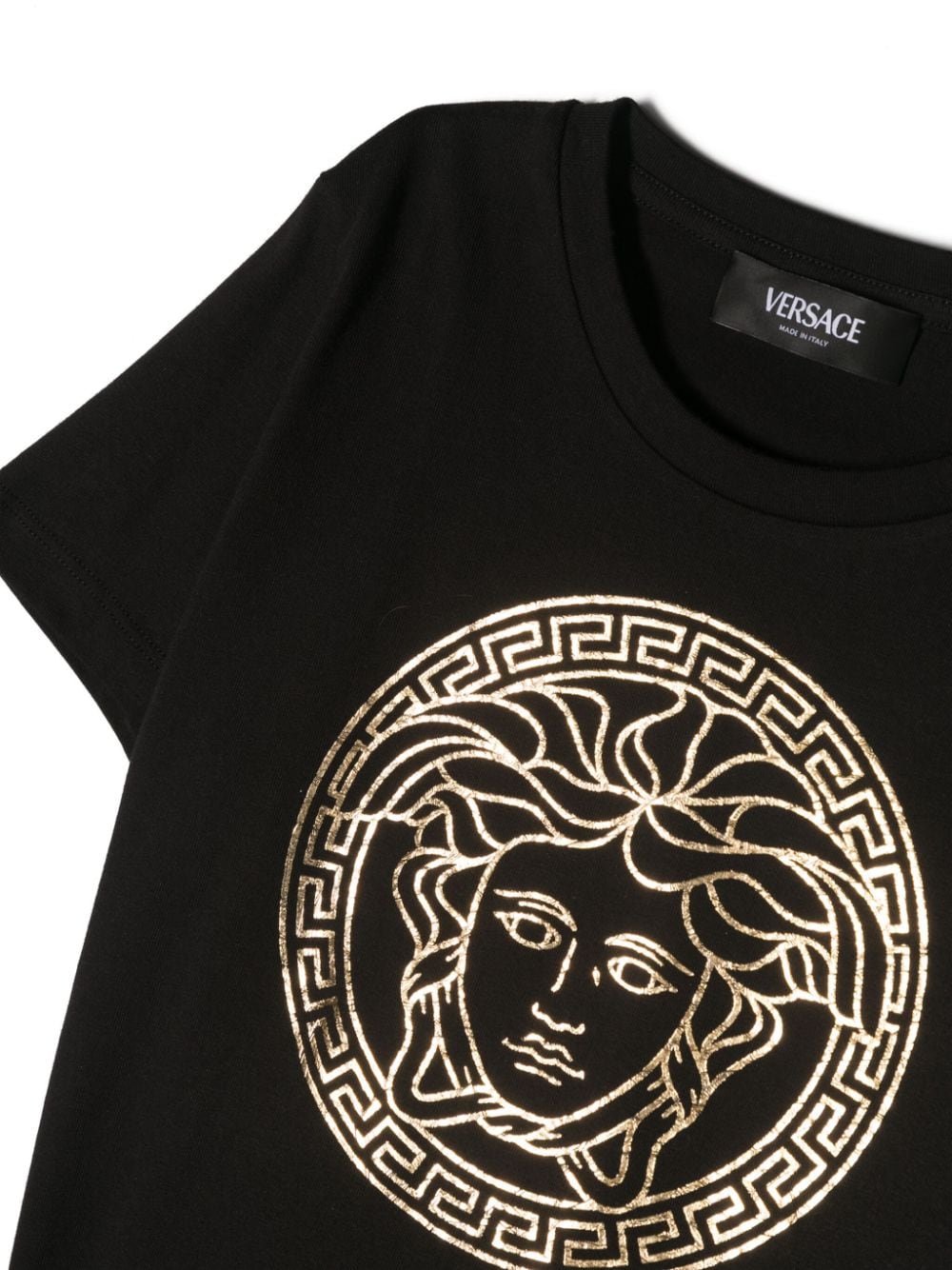 Versace Kids Katoenen T-shirt Zwart