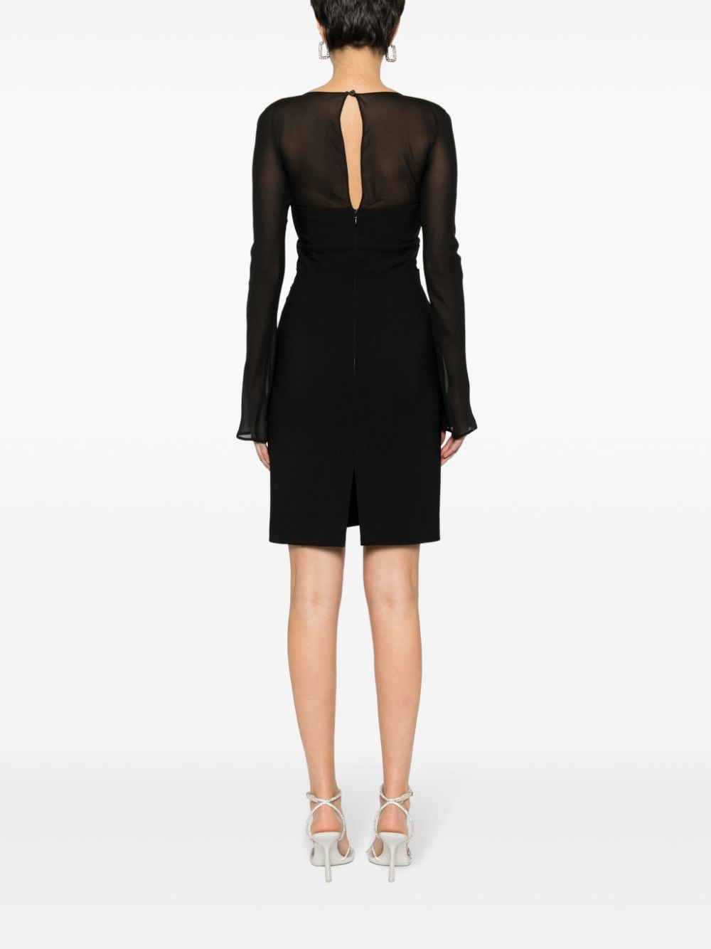 Shop Genny Crystal-embellishment Rear-slit Dress In Black