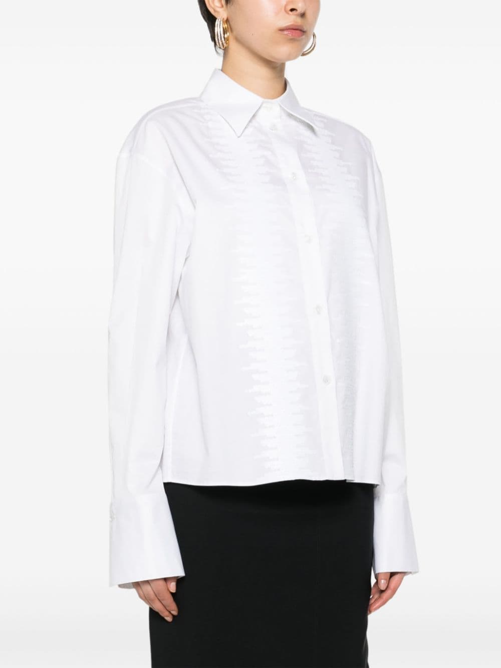 Shop Genny Sequin-embellished Poplin Shirt In White