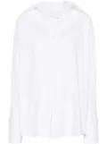 Genny crystal-embellished poplin blouse - White