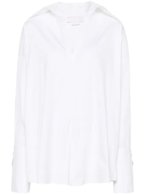 Genny crystal-embellished poplin blouse