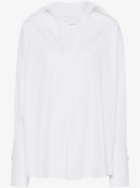 Genny crystal-embellished poplin blouse