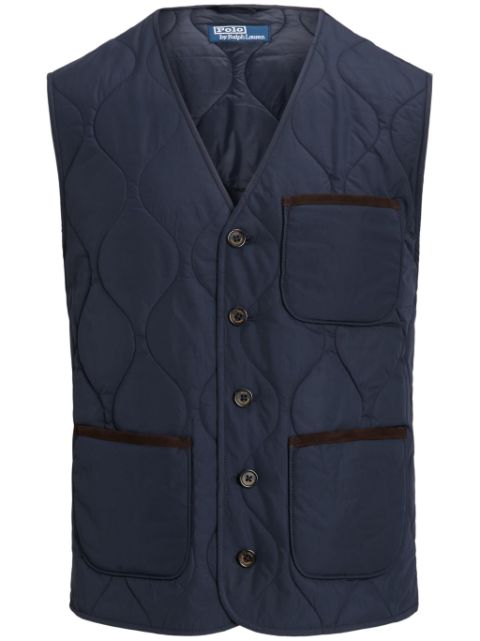 Polo Ralph Lauren suede-trim quilted gilet Men