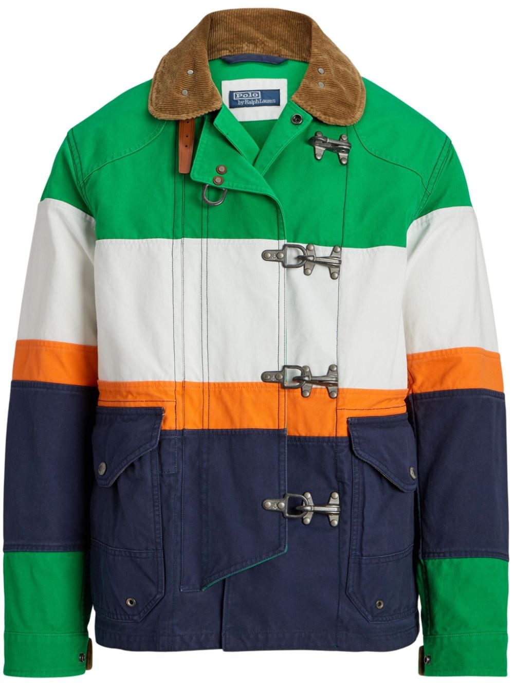 Shop Polo Ralph Lauren Cortland Colour-block Panelled Jacket In Green