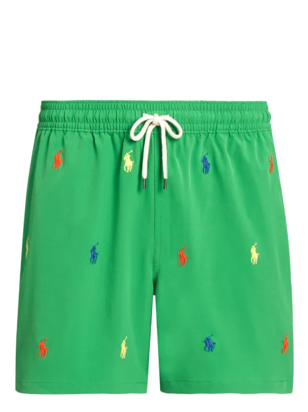 Green polo swim trunks on sale