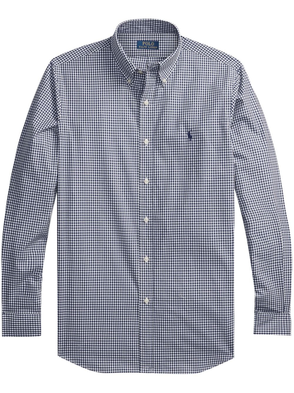 Polo Ralph Lauren Mini Check.pattern Cotton Shirt In Blue