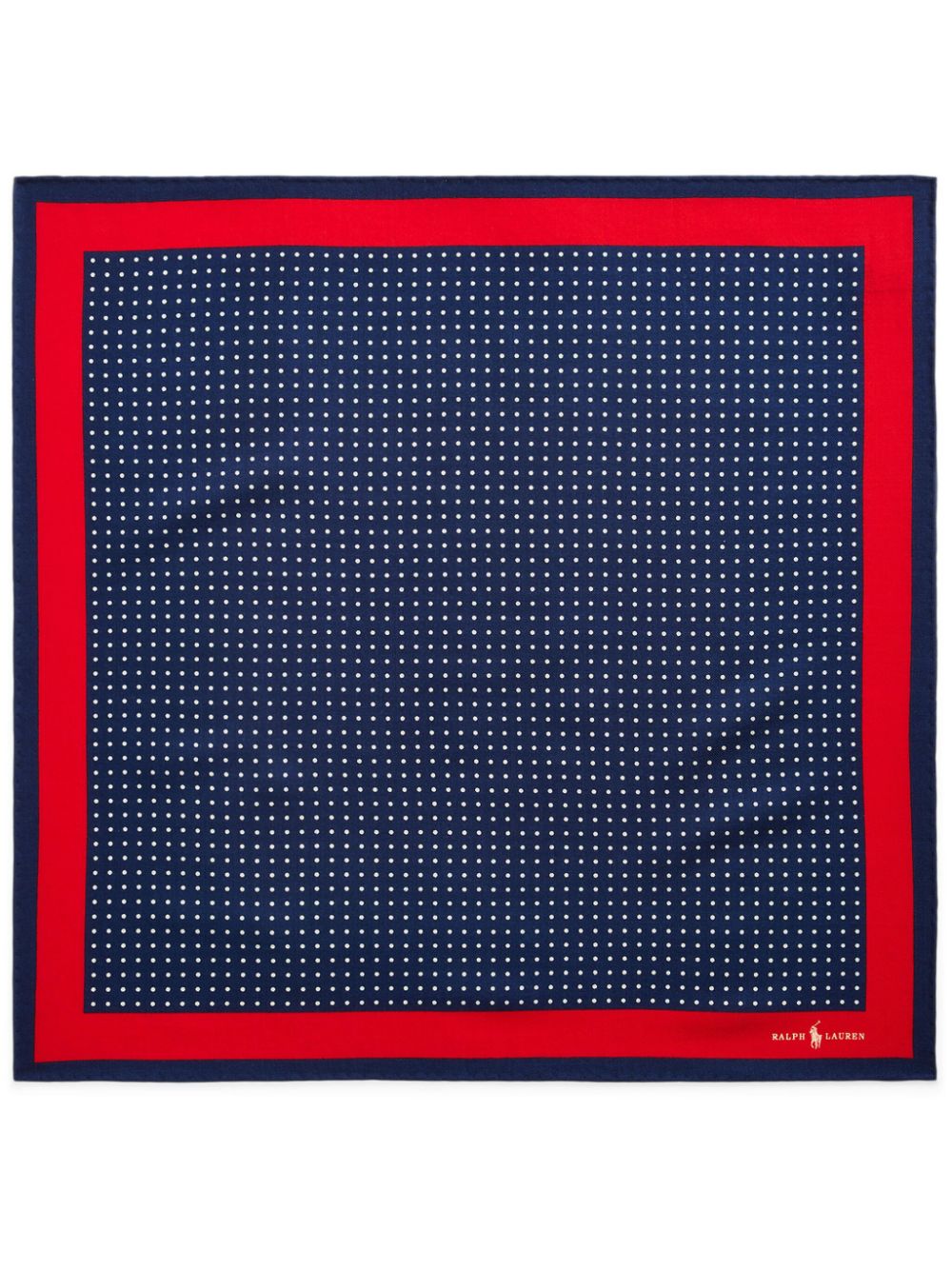 Shop Polo Ralph Lauren Polka Dot-print Square-shape Scarf In Blue
