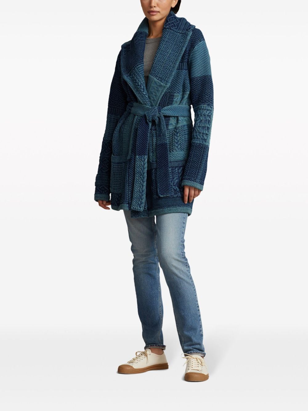 Polo Ralph Lauren Vestjas met patchwork en ceintuur Blauw