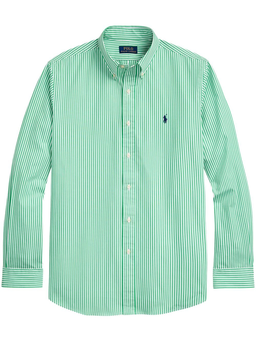 Polo Ralph Lauren Polo Pony-embroidered Striped Shirt In Green