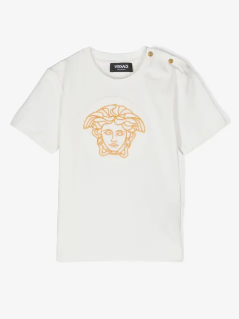 Versace Kids Medusa Head-embroidered cotton T-shirt