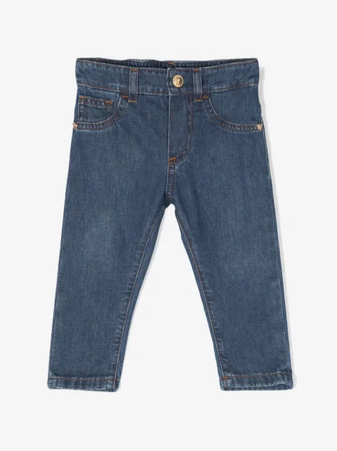 Versace Kids Medusa Head-rivet cotton jeans