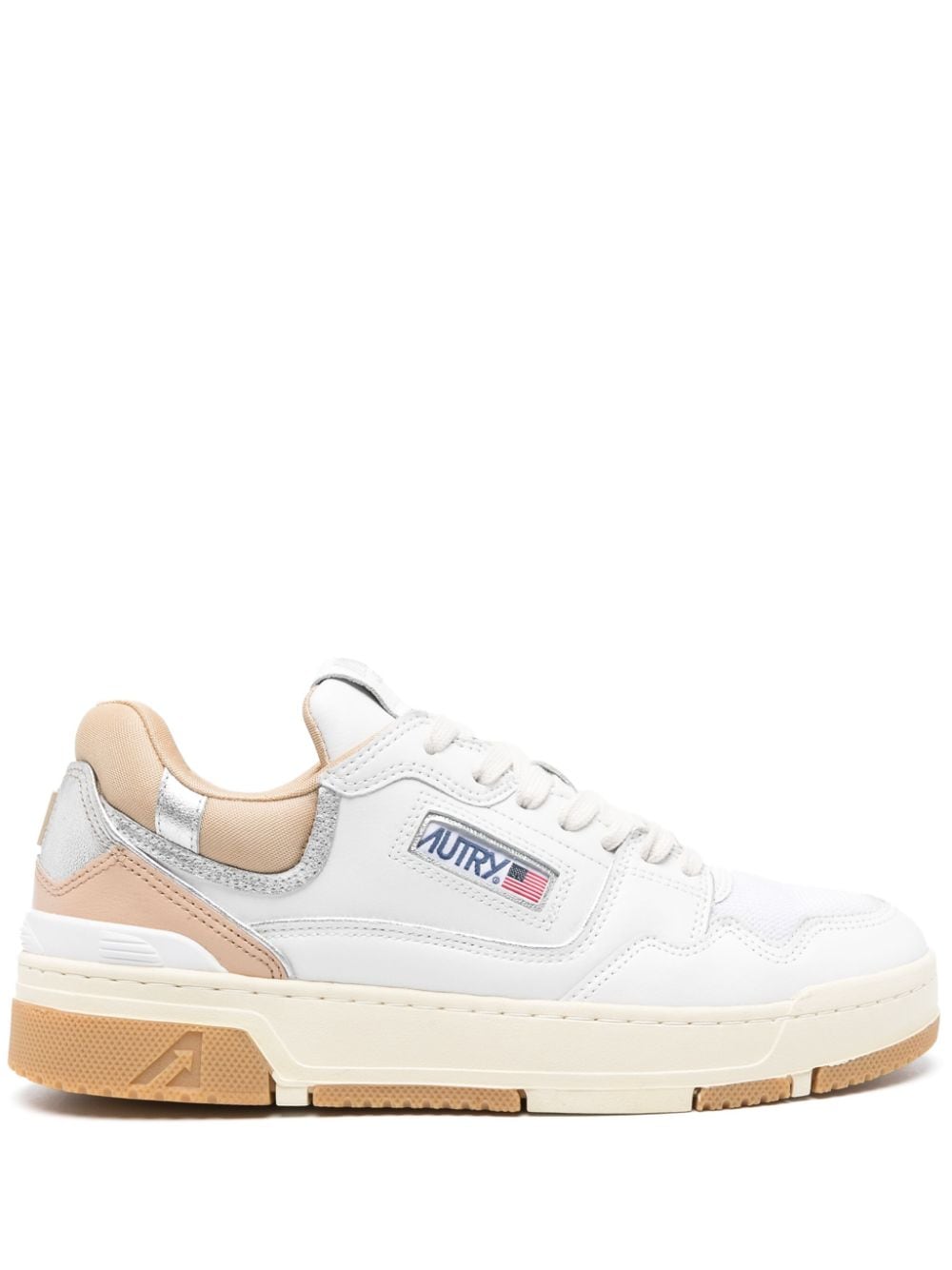 Autry Clc Panelled Sneakers In Wht/silv/candging