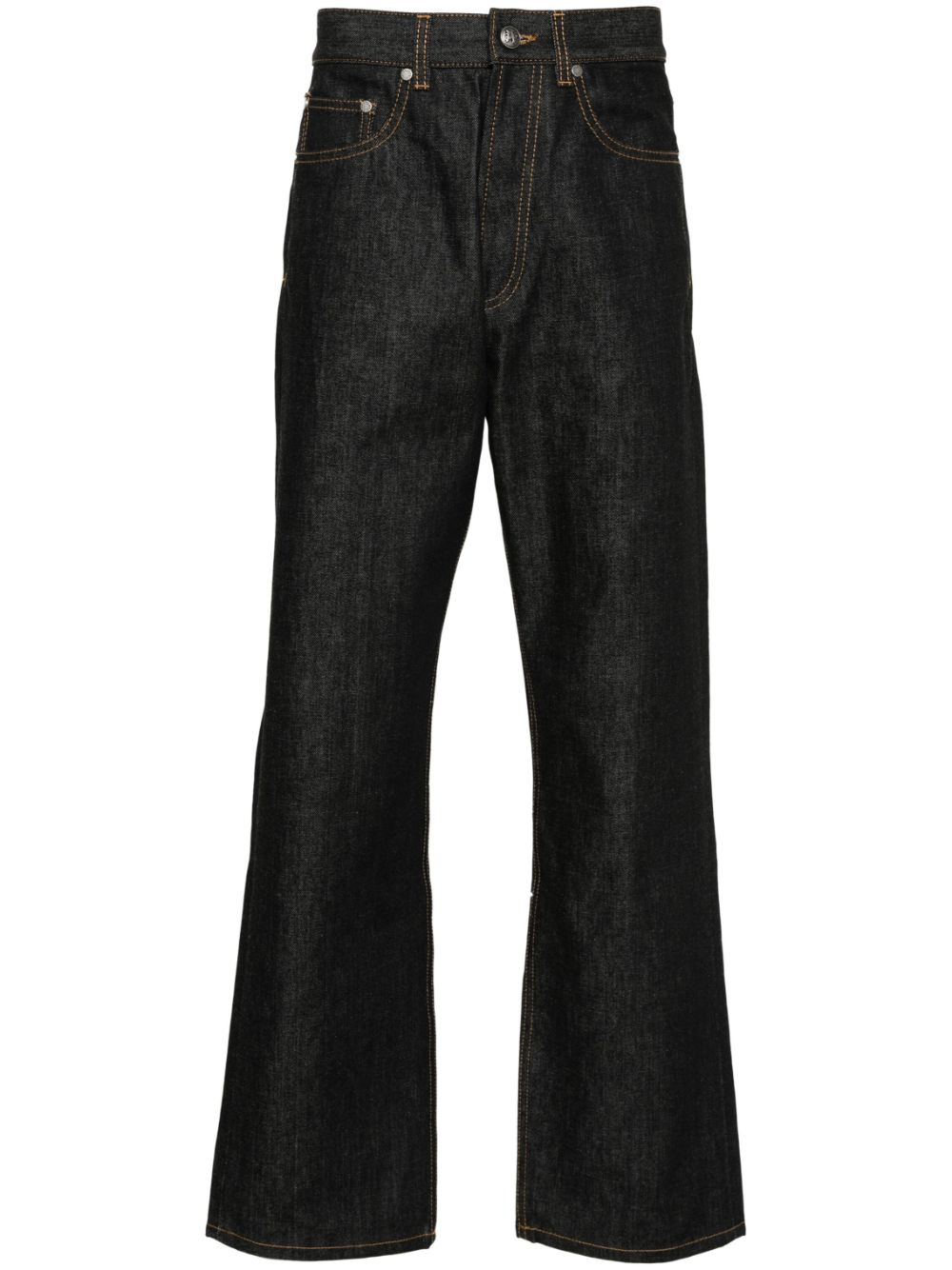 Palm Angels Ruimvallende jeans met contrasterend stiksel Zwart