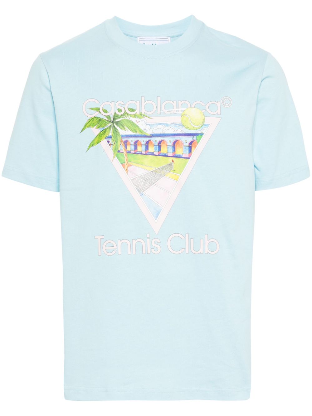 Casablanca Tennis Club Icon organic cotton T-shirt Blauw