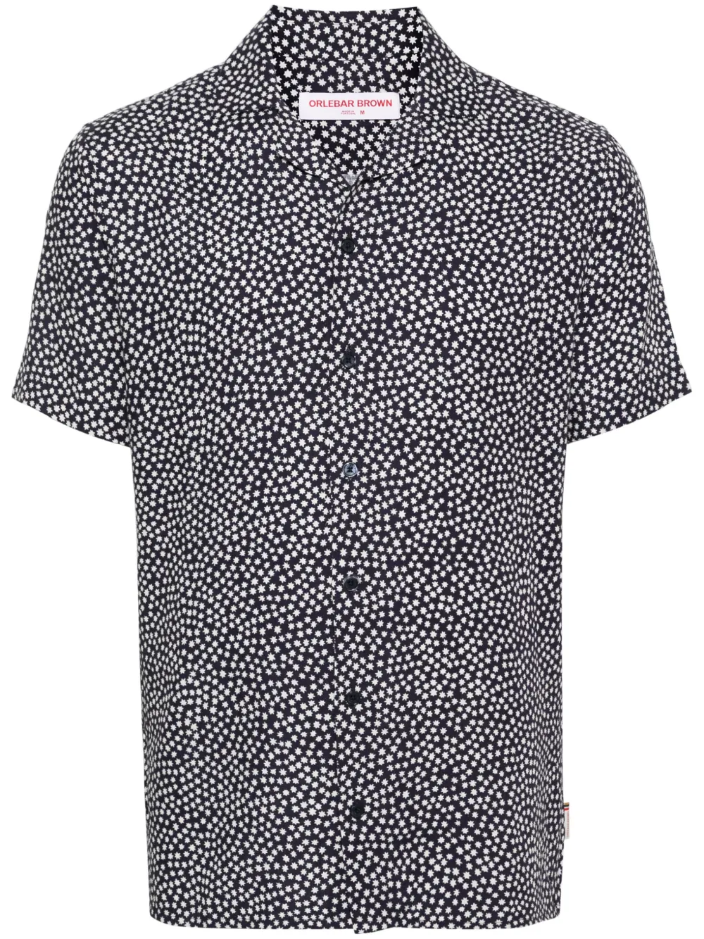 Orlebar Brown Travis Star-print Shirt In Blue