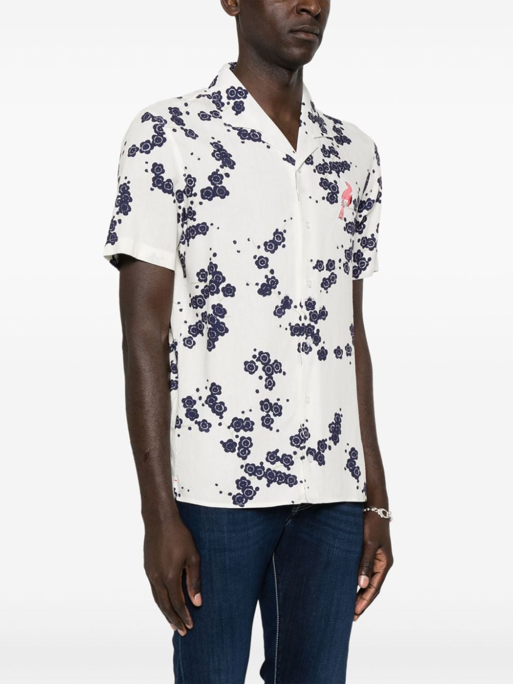 Shop Orlebar Brown Hibbert Floral-print Shirt In White