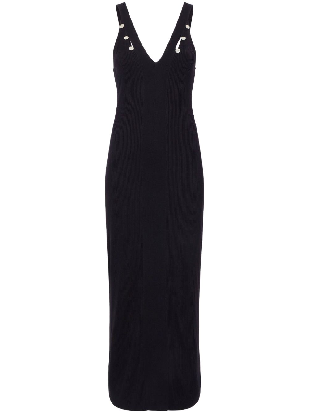 Proenza Schouler White Label Hayden Ribbed-knit Maxi Dress In Black