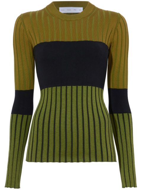 Proenza Schouler White Label striped ribbed-knit jumper Women