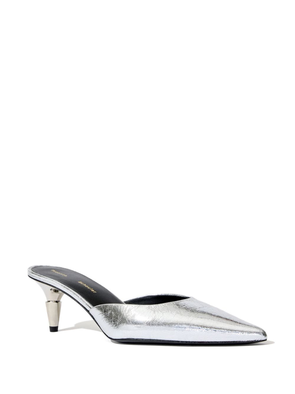 Shop Proenza Schouler Spike 60mm Leather Mules In Silber