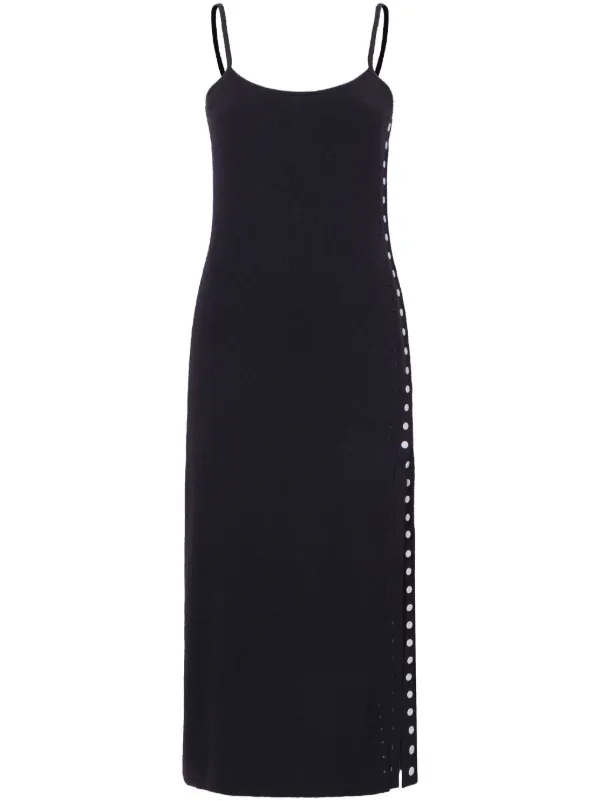 knee length dresses for ladies Black Boucle Collared Midi Dress – self-portrait-US