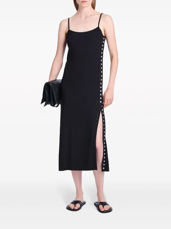 Proenza Schouler White Label Sydney Boucl Midi Dress | Black | FARFETCH