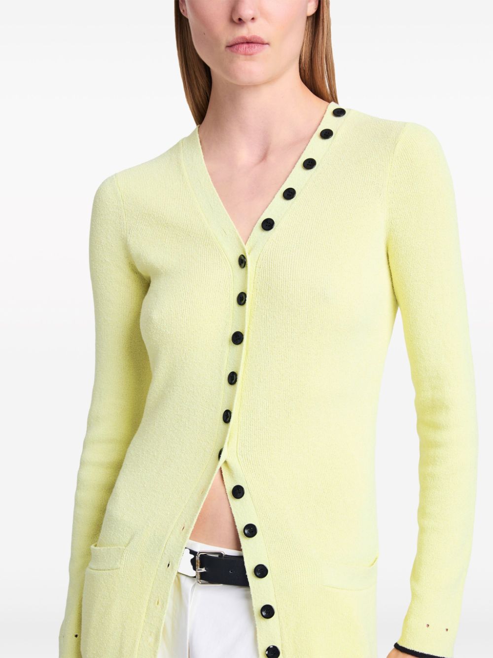 Shop Proenza Schouler White Label Cameron Ribbed-knit Dress In Yellow