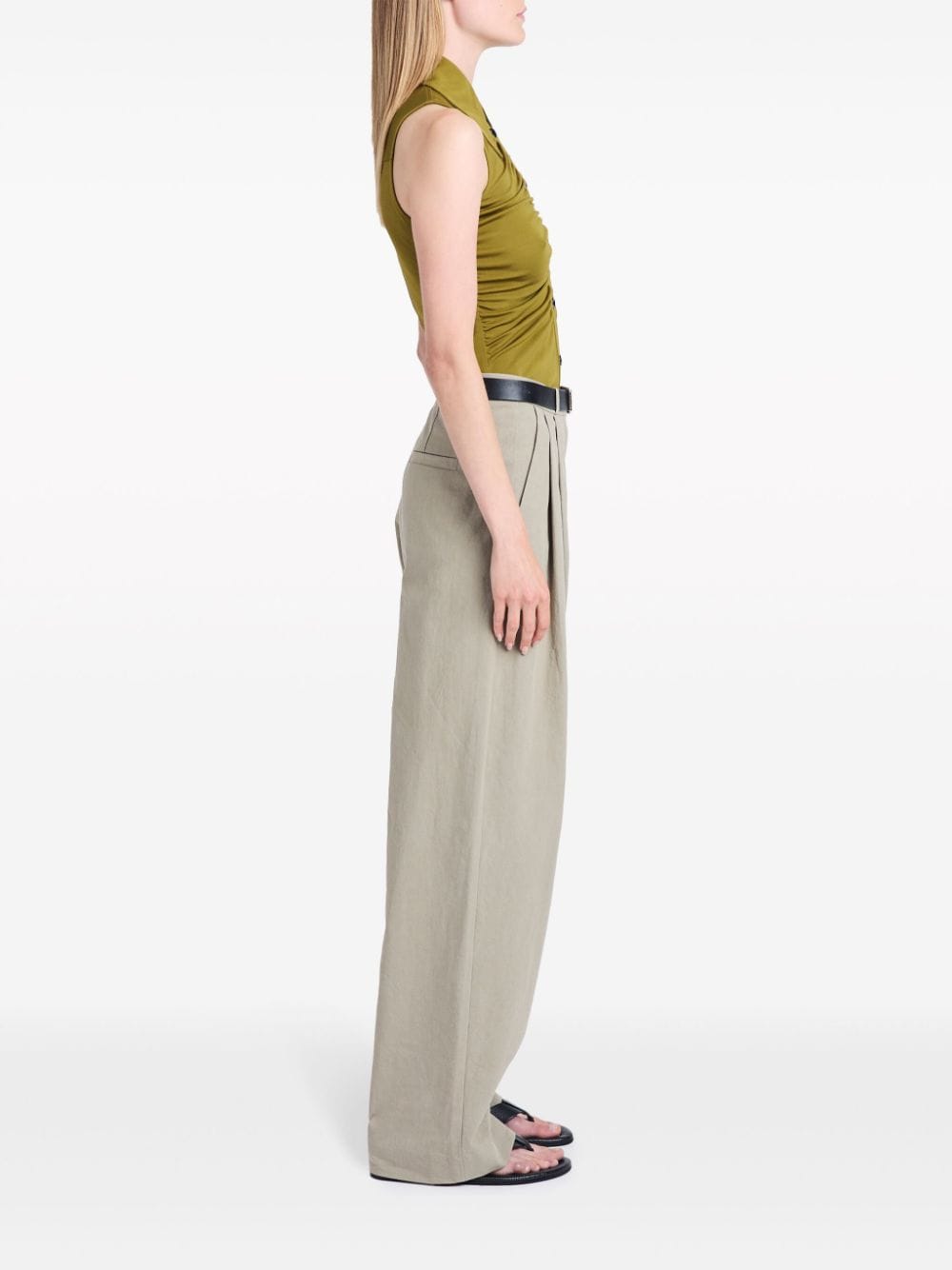 Shop Proenza Schouler White Label Amber High-waisted Tailored Trousers In Neutrals
