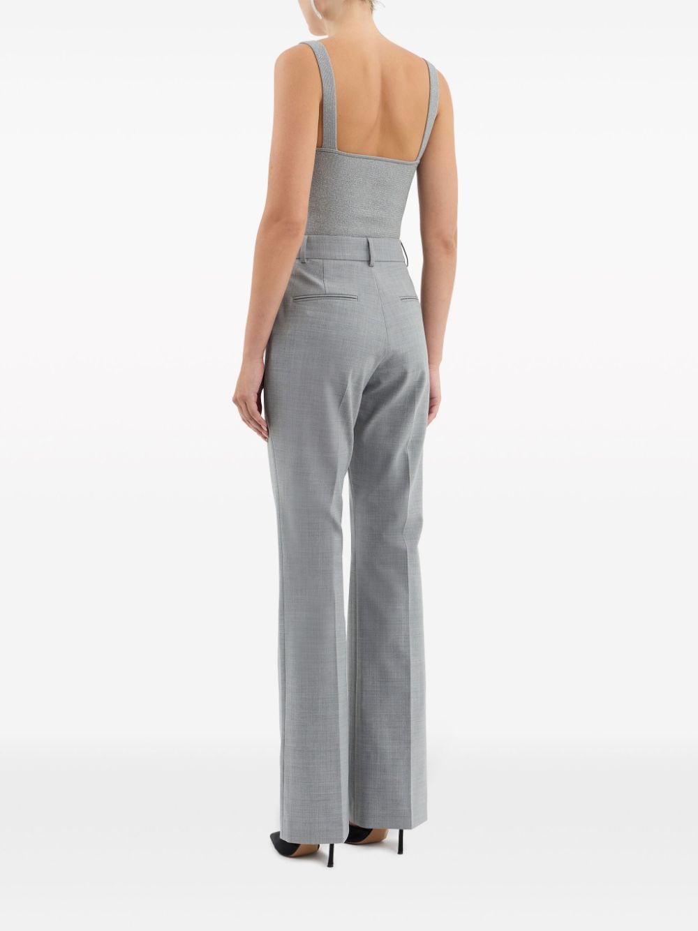 Shop Rebecca Vallance Benoit Flared Trousers In Grey