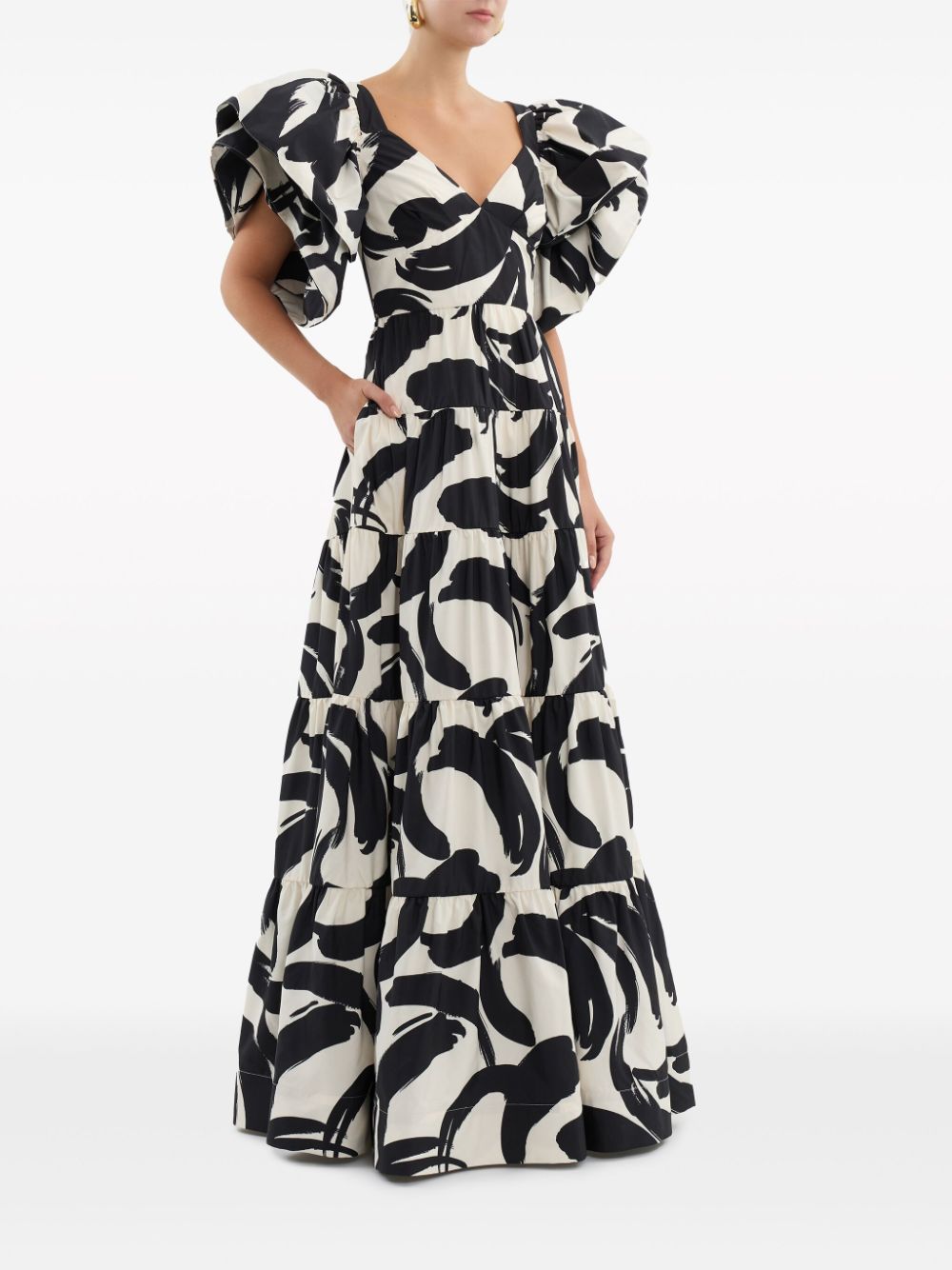 Shop Rebecca Vallance Pompidou Printed Maxi Dress In White