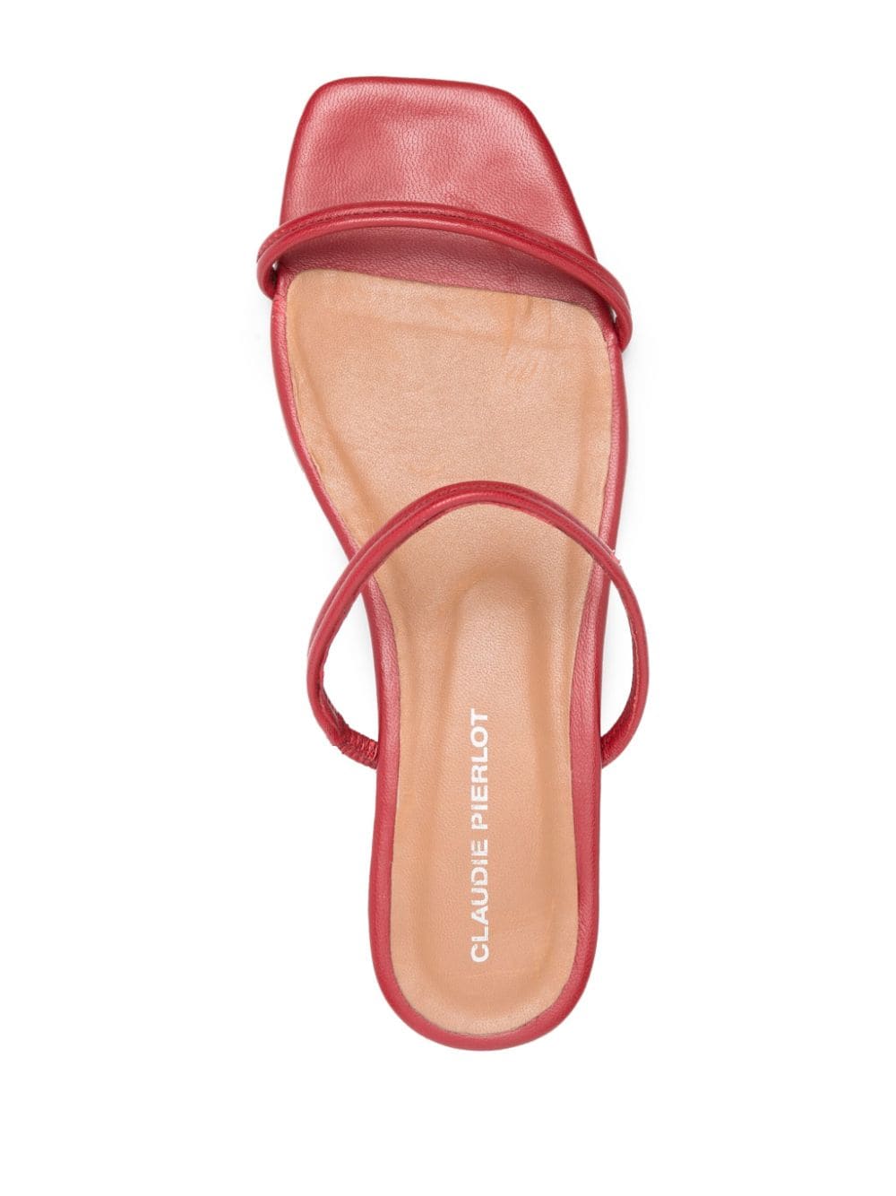 Shop Claudie Pierlot Slingback Leather Sandals In Red