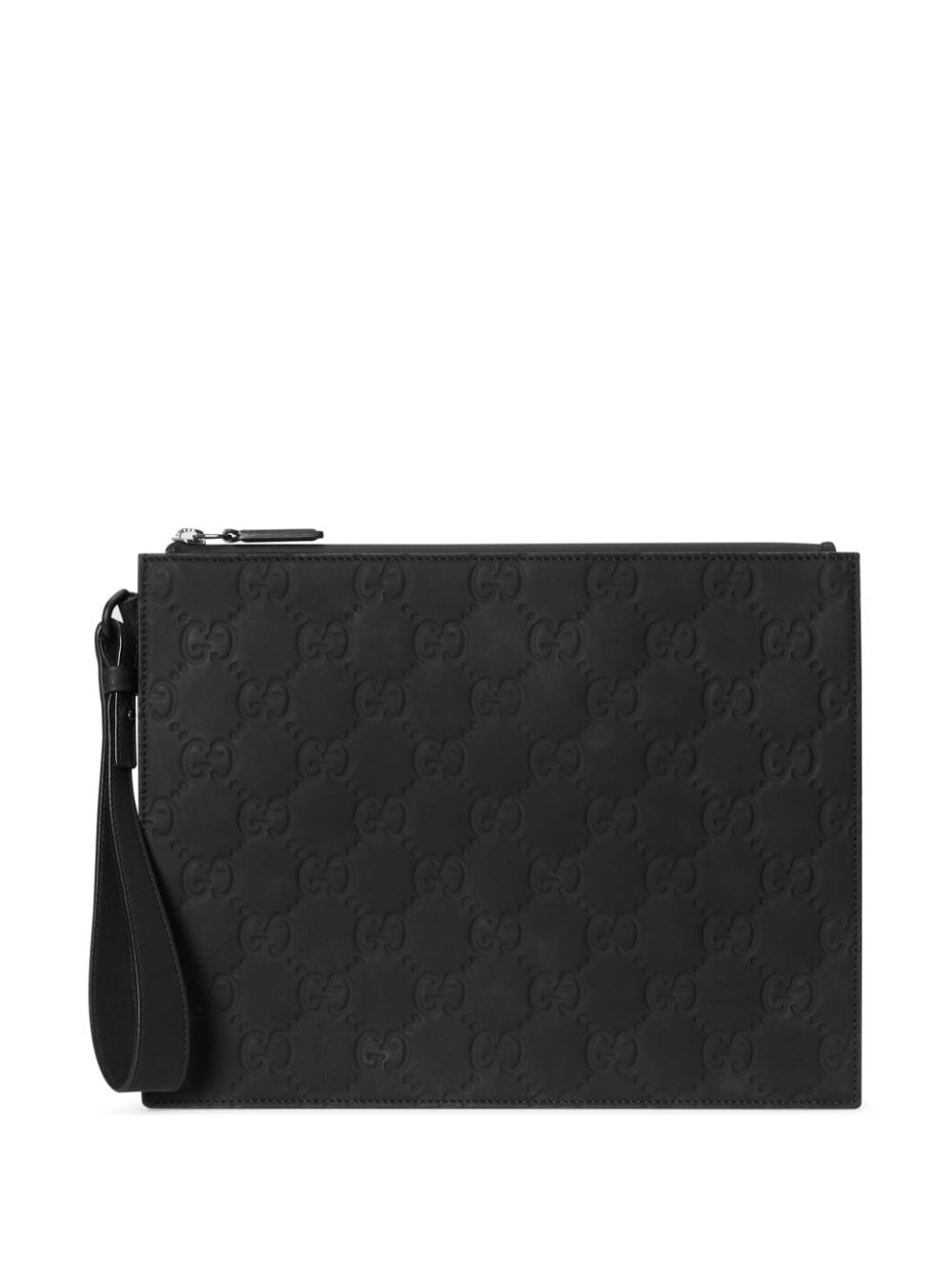 Gucci Gg Monogram Clutch Bag In Black