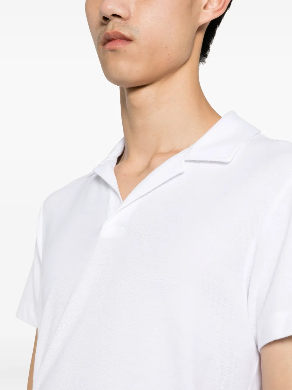 Orlebar Brown Felix Camp Collar Polo Shirt In White