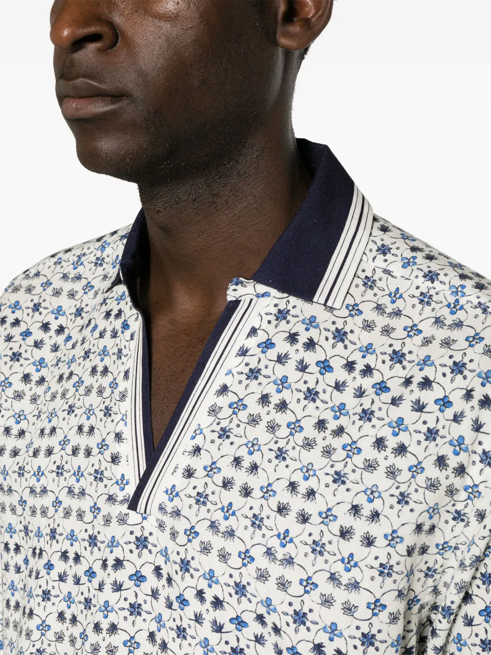 Orlebar Brown Ridley Fiore Spread-collar Shirt In White