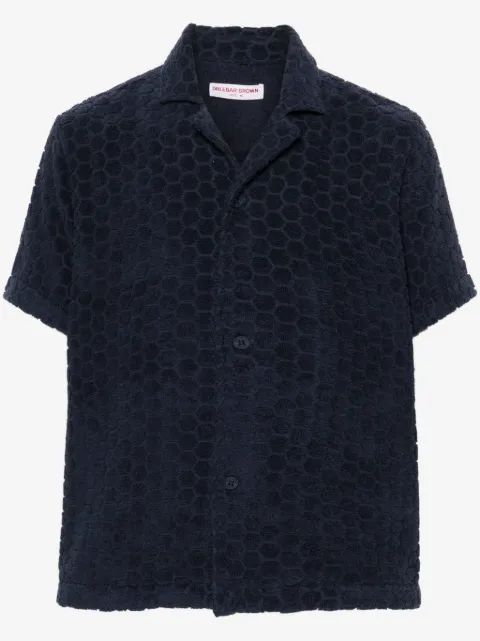 Orlebar Brown Howell geometric pattern shirt